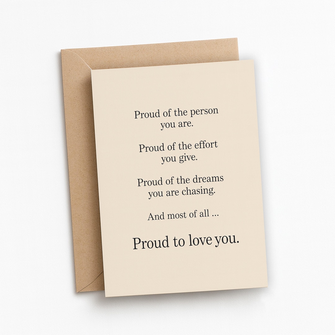 Proud of You Greeting Card | Encouragement Message for Partner ...