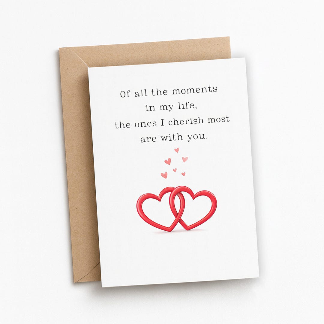 Romantic Anniversary Card | Interlocking Hearts Love Note | Meaningful ...