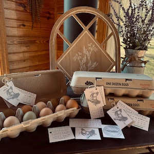Custom Egg Carton Tags - Egg Date Tag labels