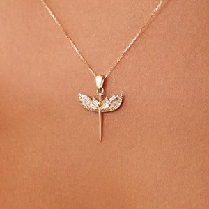 14K Gold St Michael Pendant, Archangel Michael, St Michael Necklace, Saint Michael, St Michael, Archangels, Archangel, Archangel Pendant