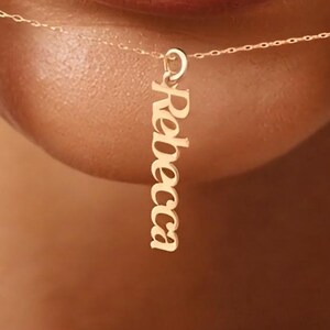 14K Solid Gold Custom Name Necklace, Personalized Jewelry