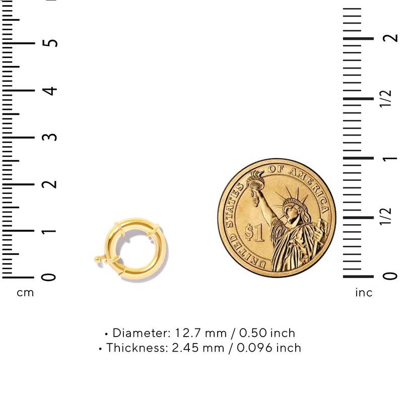 14K Solid Gold Charm Holder, Secure Lock Pendant Connector Ring - Etsy UK