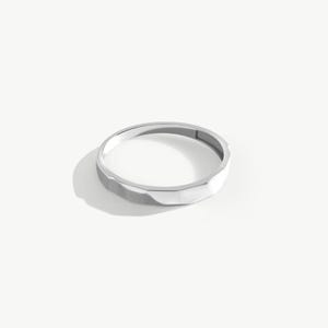 Anillo facetado de oro macizo de 14 quilates con corte de diamante imagen 9