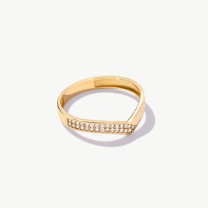 14K Solid Gold Wishbone Ring,  V Shape Gold Ring, Stackable Wishbone Band, Minimalist Gold Ring