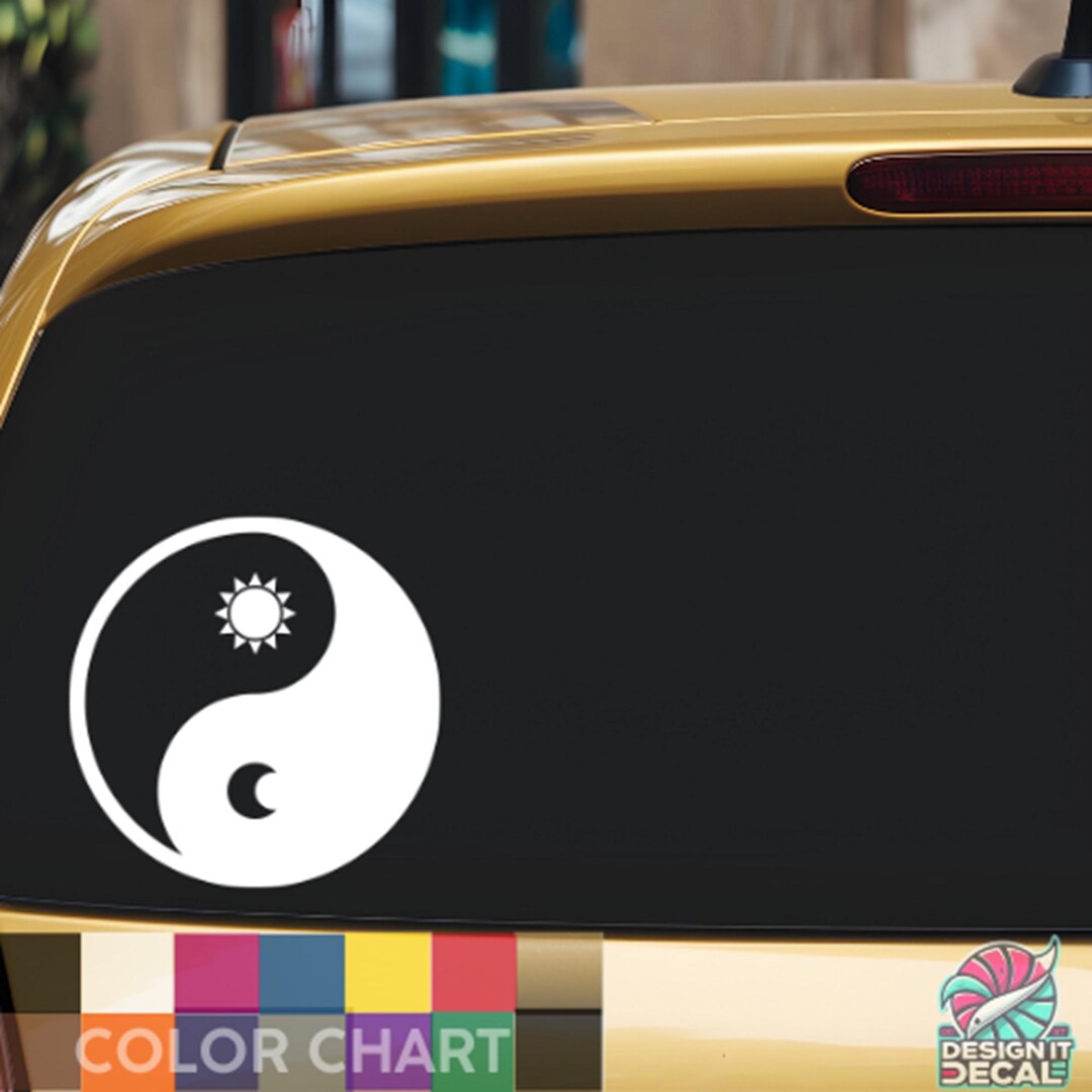 Yin Yang Decal / Yin Yang Car Decal / Sun & Moon Decal / Sun Car Decal ...