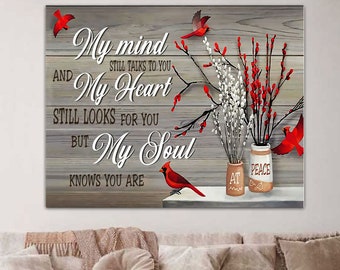 Red Ocean My Mind Still Talks To You My Heart Still Looks For You My Soul Knows You Are At Peace Wooden Hanging Plaque Memorial Love Sign 