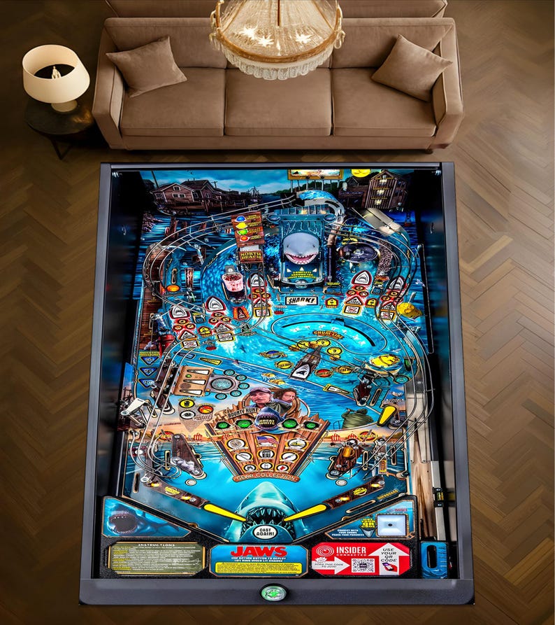 Jaws Pinball Rug: Gamer Room Arcade Decor, Non-slip Polyester - Etsy