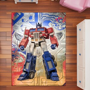Transformers Rug: Optimus Prime & Bumblebee, Washable Kids Playroom ...