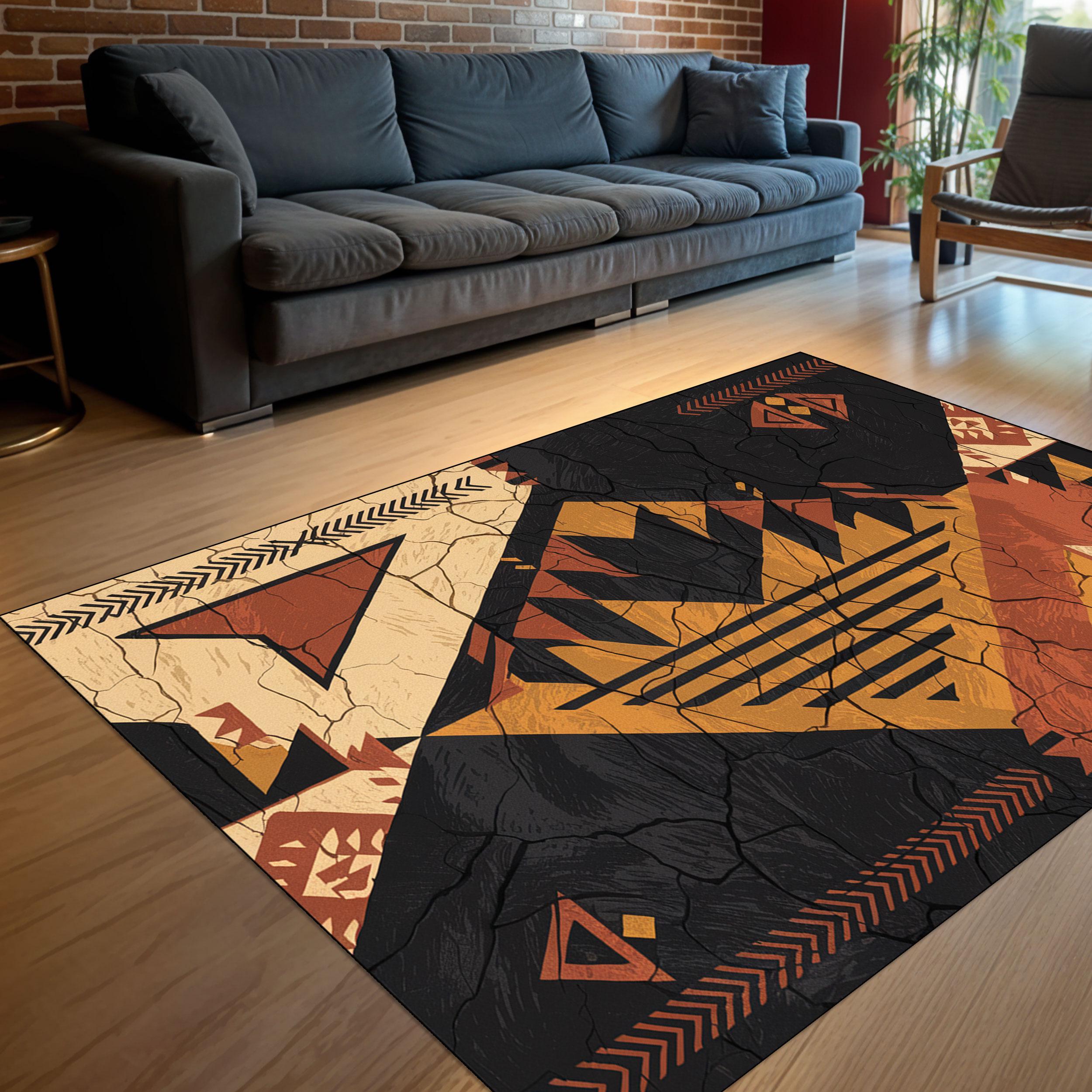 Afrocentric Rug Afrocentric Area Rug: Bohemian Tribal Runner Carpet, Machine Washable ...