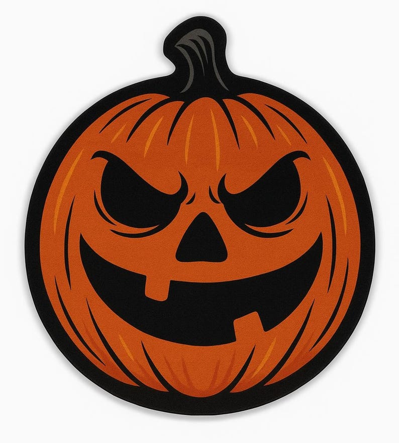 ハロウィンラグ、カボチャのフロアマット、ジャック・オー・ランタンのデコレーション、不気味な円形ラグ、秋の家庭用カーペット、ハロウィンパーティーマット、お祝いの季節のラグ P-3