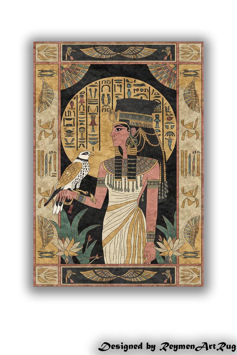 Ancient Egypt Mythology Rug - Cleopatra Pharaoh Rug - Historical Queen ...