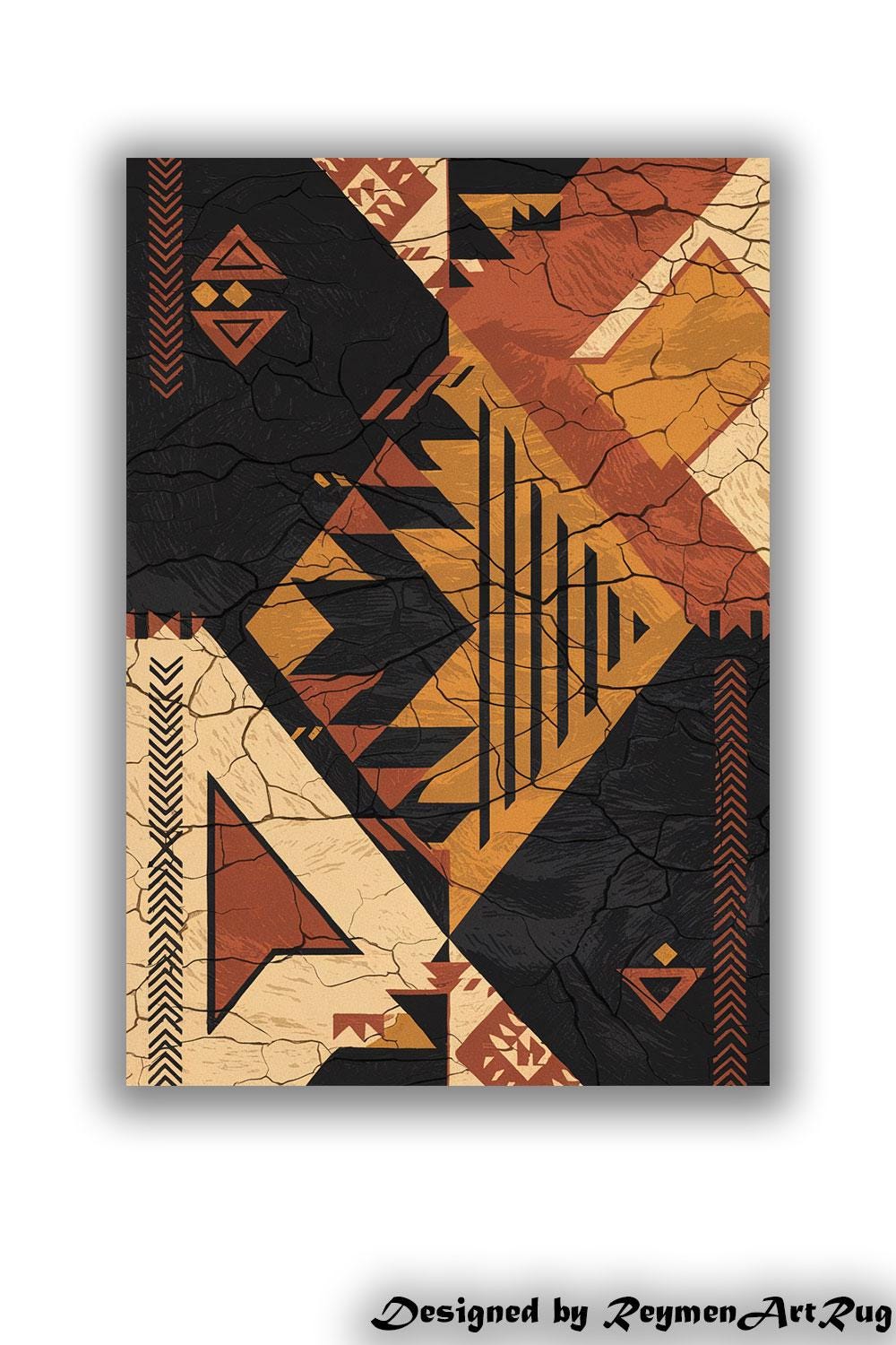 Afrocentric Rug Afrocentric Area Rug: Bohemian Tribal Runner Carpet, Machine Washable ...