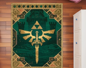 Legend of Zelda Sword Rug, Zelda Rug for Kids Room, Zelda Decor, Nursery Rug, Play mat, Play Room Rug, Gaming Room Decor Rug