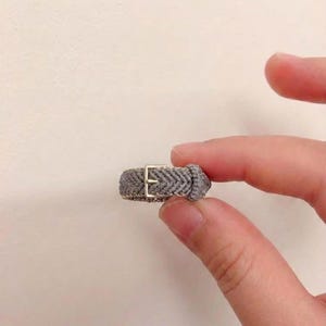 Anel trançado à mão, fivela de cinto em micromacramê, ajustável