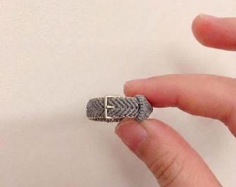 Handgemachter gewebter Ring, Mikro-Makramee-Gürtelschnalle, verstellbar