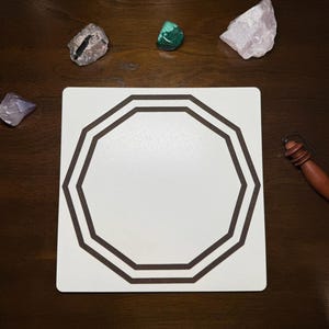 Decagon (decágono) radiesthesiebord (radiografische kaart) - 1/8" (3 mm) wit mdf, 21 x 21 cm