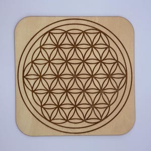 Flower of Life (Flor da Vida) radiesthesiebord (radiografische kaart) - 1/8" (3 mm), 20 x 20 cm