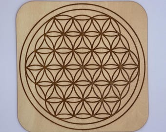 Flower of Life (Flor da Vida) Radiesthesia Board (Radionic Chart) - 1/8" (3mm), 20x20cm