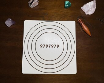 High Vitality (Alta Vitalidade) Radiesthesia Board (Radionic Chart) - 1/8&quot; (3mm) White MDF, 21x21cm