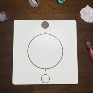 Cirkel (rond) radiesthesiebord (radiografische kaart) - 1/8" (3 mm) witte mdf, 21 x 21 cm