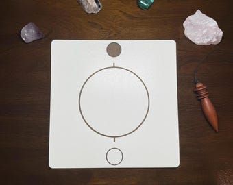 Circle (Círculo) Radiesthesia Board (Radionic Chart) - 1/8" (3mm) White MDF, 21x21cm