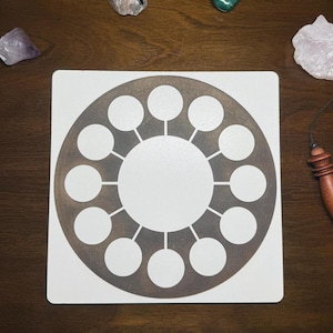 Magnetron radiesthesiebord (stralingskaart) - 1/8" (3 mm) witte MDF, 21 x 21 cm