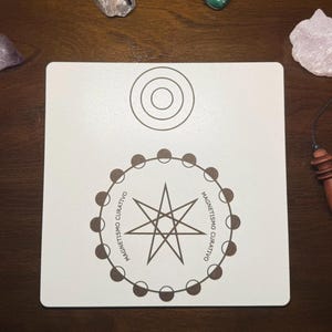Vitaal en genezend magnetisme (Magnetismo Vital e Curativo) radiesthesiebord (radiografiek) - 1/8" (3 mm) witte MDF, 21 x 21 cm