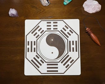 Baguá Radiesthesia Board (Radionic Chart) - 1/8" (3mm) White MDF, 21x21cm