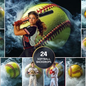 Softbollrökbakgrund Softboll Digital spelareaffischbakgrund Softboll Seniorkväll Softbollbanner Sportbakgrund för Photoshop