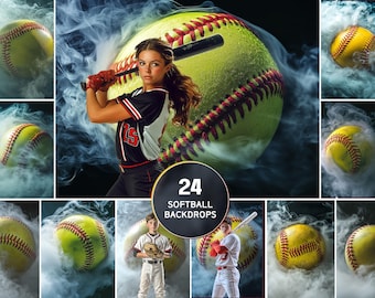 Softball Smoke Background Softball Digital Player Poster Background Softball Senior Night Softball Banner Sports Background for Photoshop