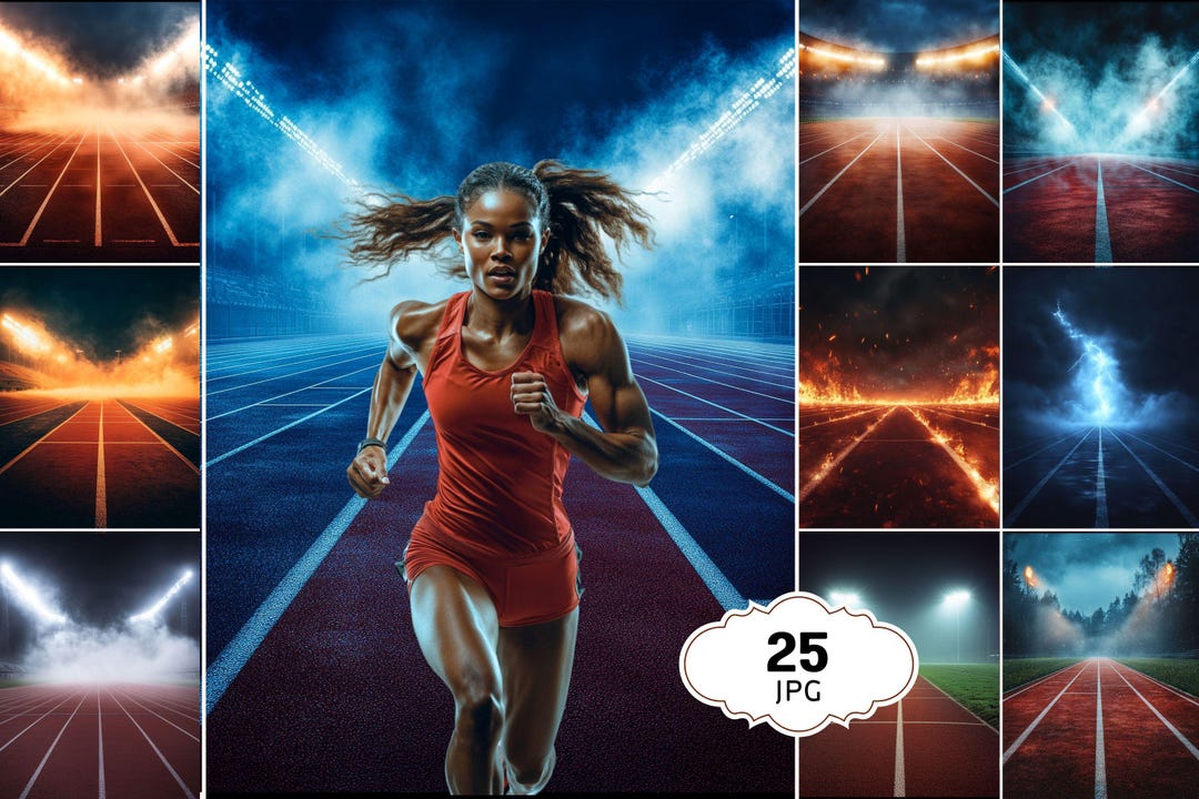 Track and Field Poster Fire Background Sports Player Card Running ...