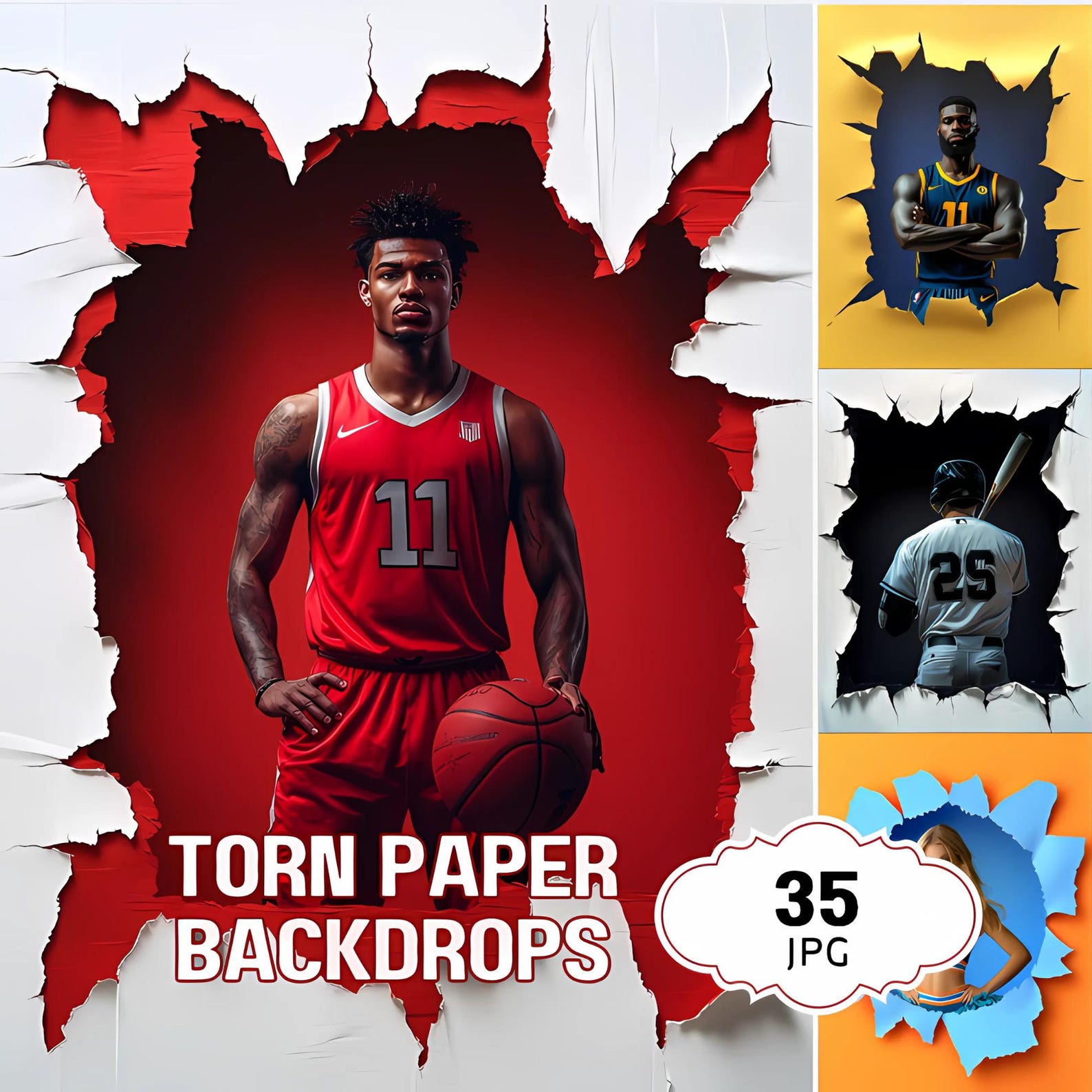 Sport Rim Paper Ripped Paper Sports Poster Background Sports Photography Backdrop ...
