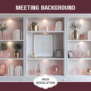 Chic Office Decor Virtual Office Background Zoom Home Office Virtual Background Home Office Background Zoom Bookshelf Background Zoom, 2 JPG