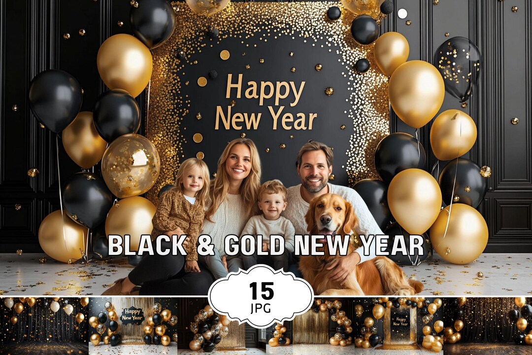 Black and Gold New Years Backgrounds New Years Eve Party Family