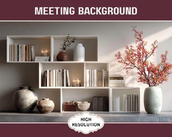 Home Office Zoom Background Elegant Office Bookshelf Background Teams Meeting Background Work From Home Background Zoom Meeting Backdrop