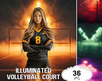 Volleyball Digital Backdrop Photography Backdrop for Sports Poster Template Senior Sports Banner Backgrounds for Photoshop Volleyball Poster