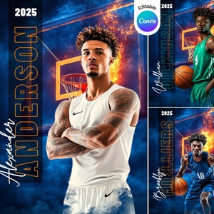 Modello di poster di basket Canva Poster sportivo Canva Basket Senior Night Modello Canva Banner di basket Sport Poster sportivo personalizzato