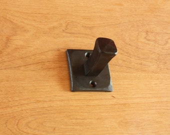 Robe, Coat, or Hat Hook Hand Forged Steel ~ Square