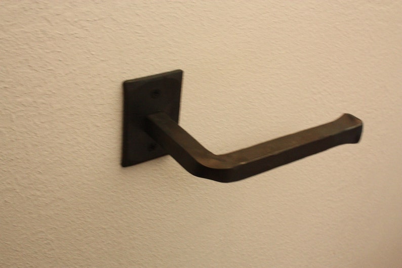 Toilet Paper Holder Hand Forged Steel Square image 2