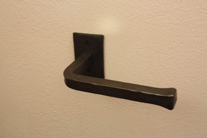 Toilet Paper Holder Hand Forged Steel Square image 1