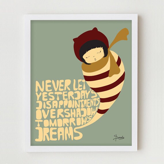 Positive Print Art / Typography Poster let Go of Etsy
