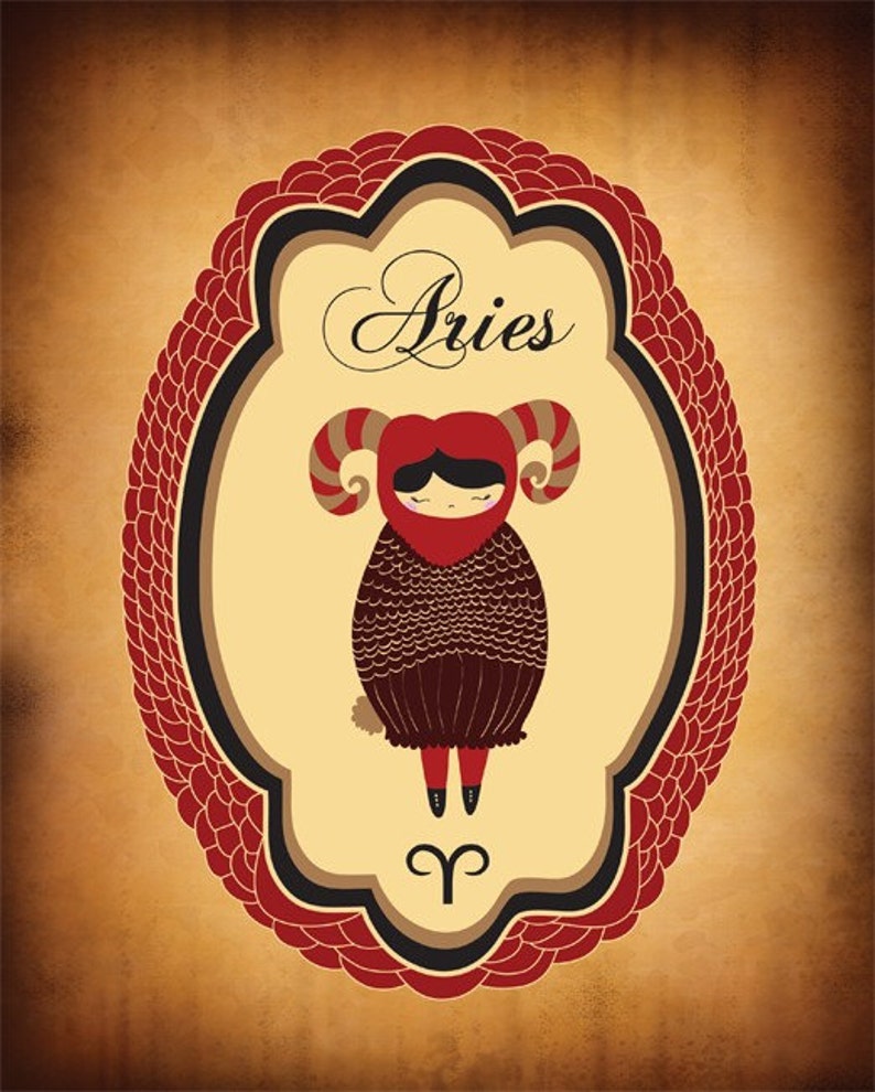 ARIES Zodiac Sign 8x10 ARIES Astrological Print Aries - Etsy