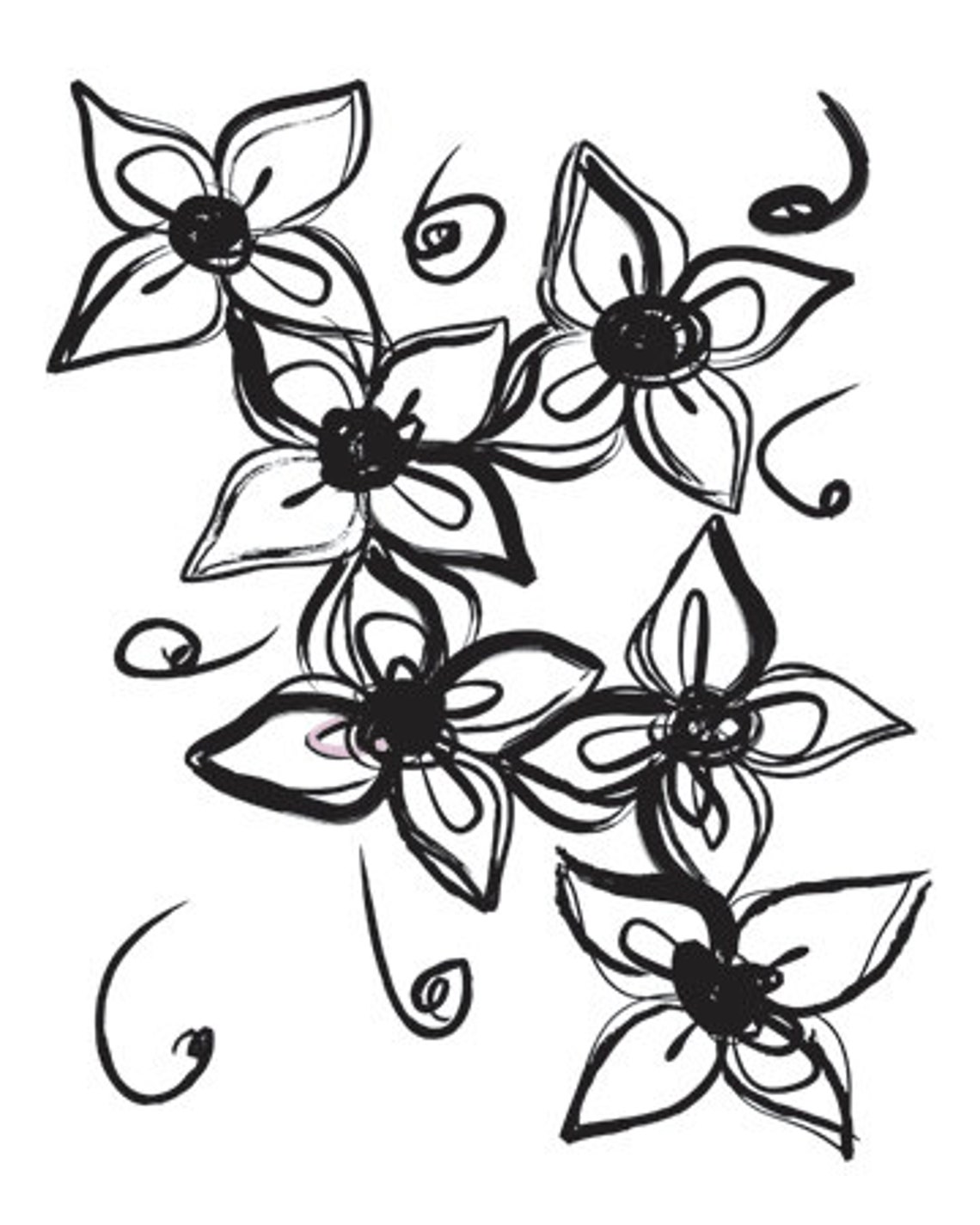 Floral Print Art Flower Print Black White Flowers Art Wall Art | Etsy