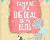 Blog Art Print, 5x7 Pink Wall Art Decor, Fun Typography Art, Typographic Art, Neutral Tones Wall Art Poster, Blogging Print, Website Print