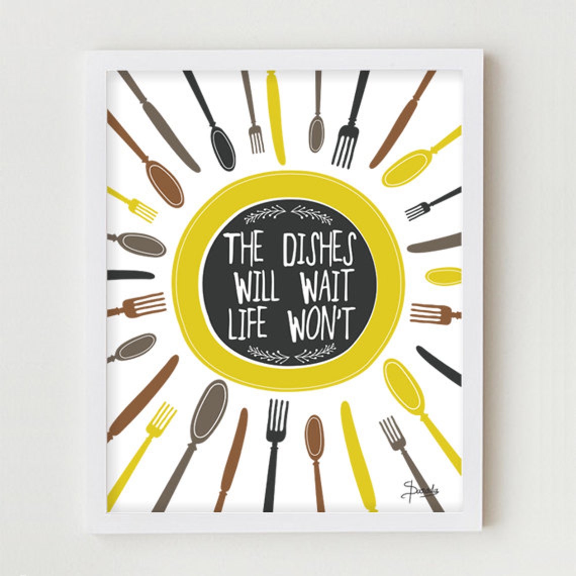 Kitchen Print YELLOW Kitchen Decor Digital Print Wall Decor Etsy