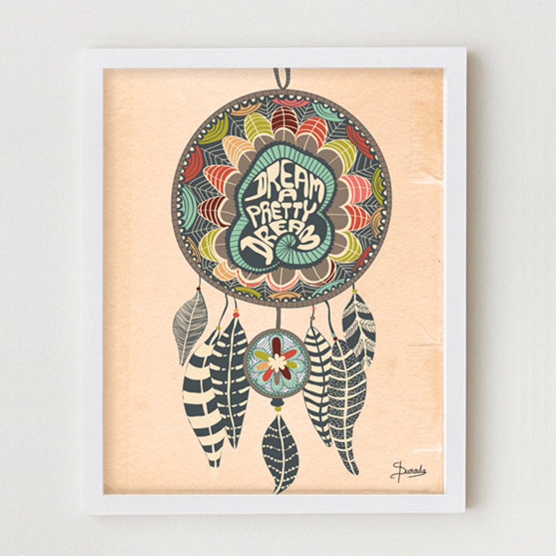 Dream Catcher Print Art Wall Decor, Digital Print the Dream Catcher No
