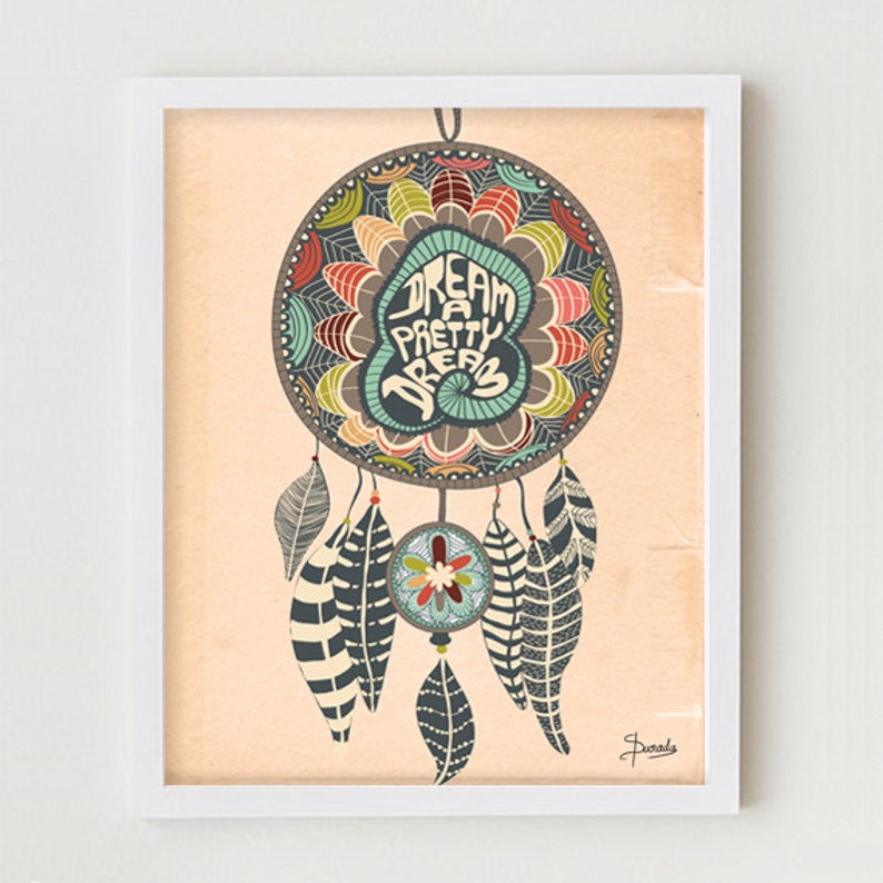 Dream Catcher Print Art Wall Decor Digital Print the Etsy