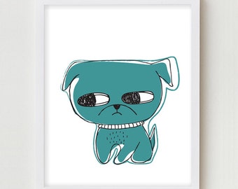 Dog Print Wall Decor Kids Art Childrens Art Print Dog Illustration Dog Poster Wall Art Bedroom Decor Kids Print Art for Children