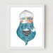 Sailor Illustration Giclee Print Fisherman Portrait Drawing Sailor Beard Poster Fishermen Wall Art Decor Portrait Drawing Bedroom Wall Decor 