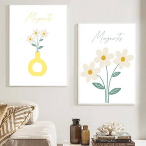 Set of minimalist flower illustrations - DAISIES